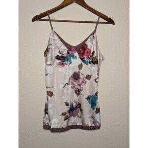 Floral Satin Babydoll Lingerie Top Size Medium Coquette Romantic Y2K Festival